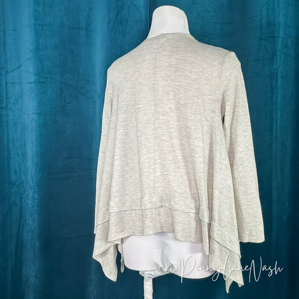 Pursue Draped Open Front Cardigan Sweater Medium M Cream - Picture 9 of 10